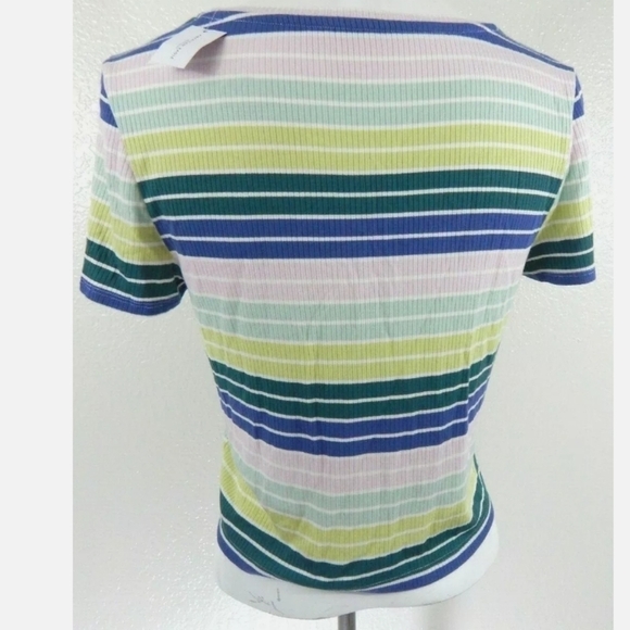 American Eagle AE Retro Baby Tee Pastel Stripe - Picture 3 of 4